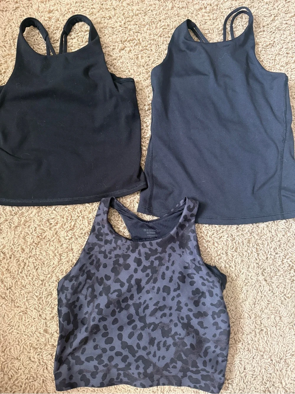Girls Black & Charcoal Leopard activewear Tops - 3